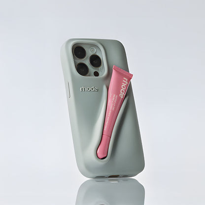 Rhode lip gloss + IPH 14 PRO Case Rose Cosmetics