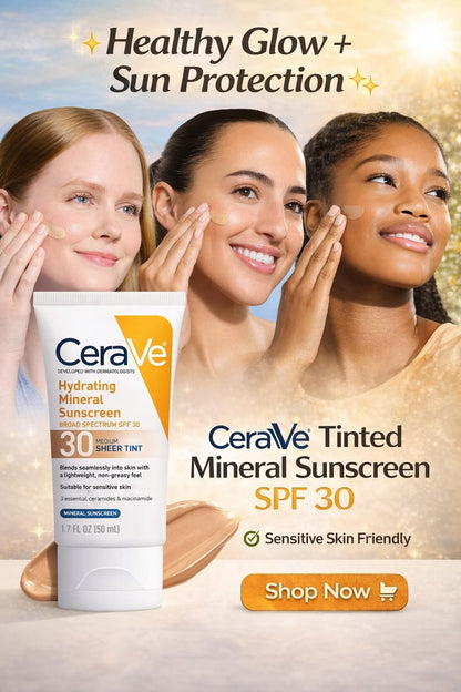 CeraVe Hydrating Mineral Sunscreen SPF 30 – Buy 1, Get 1 Free