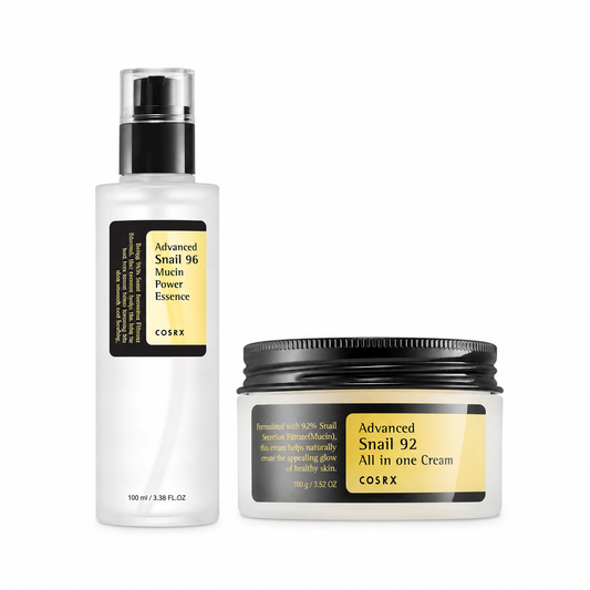 COSRX Advanced Snail Duo – Snail 96 Mucin Power Essence 100ml + Snail 92 All In One Cream 100g | 40% OFF
