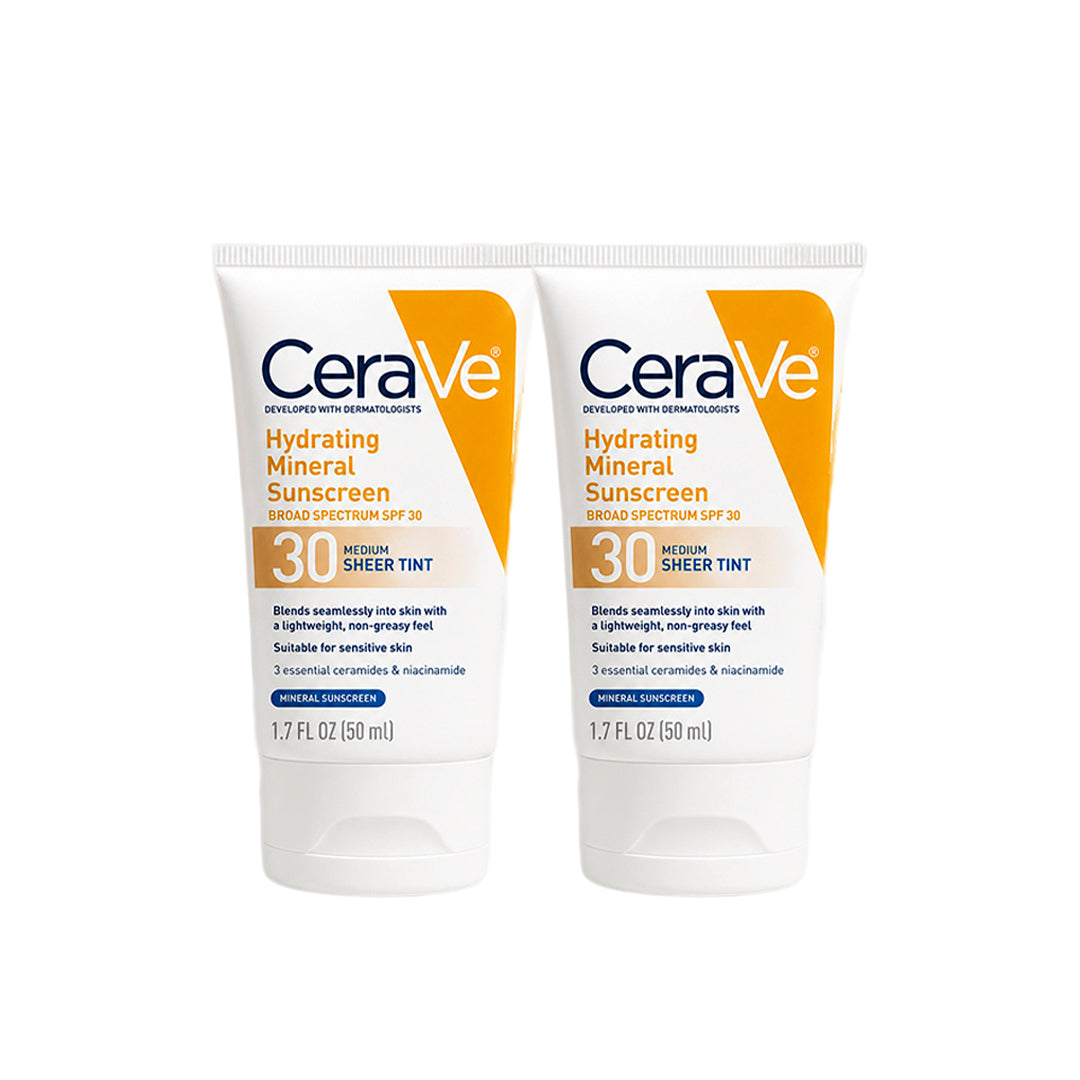 CeraVe Hydrating Mineral Sunscreen SPF 30 – Buy 1, Get 1 Free