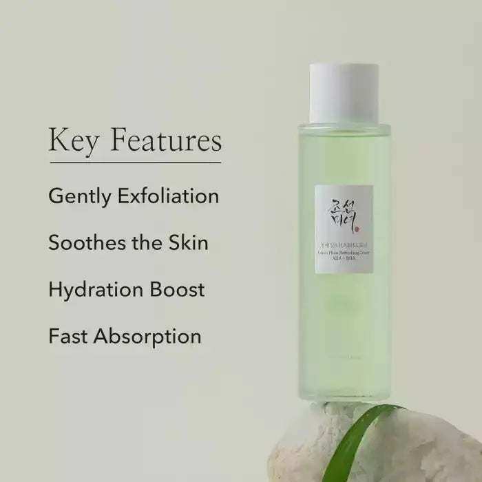 Green plum refreshing toner : AHA + BHA Rose Cosmetics
