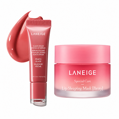 LANEIGE Glaze Craze Tinted Lip Serum + Lip Sleeping Mask Duo – Hydrating, Smoothing & High-Shine Lip Care | 50% OFF