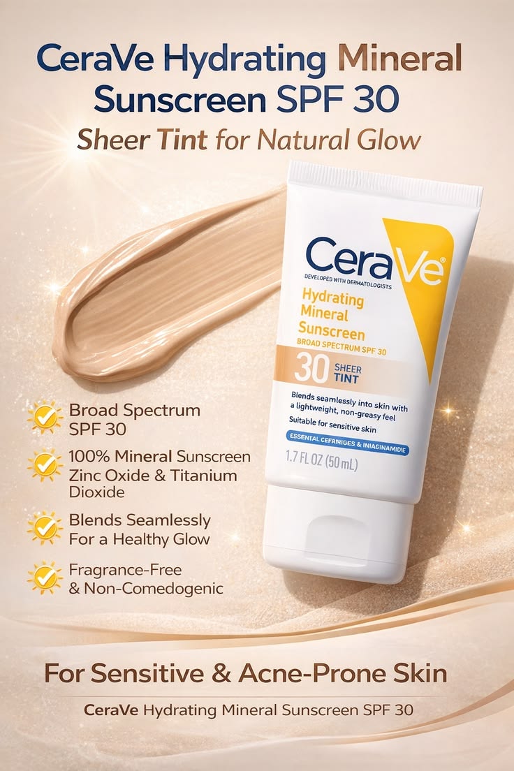 CeraVe Hydrating Mineral Sunscreen SPF 30 – Buy 1, Get 1 Free