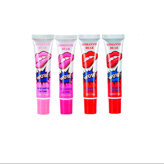 4 Colors Peel Off Liquid Lipstick Tattoo Waterproof Long Lasting Jasmine Beauty