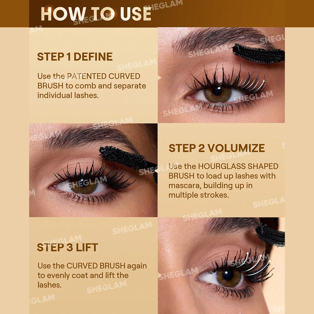 Sheglam 24K Multi Effect Mascara + Free Lash Curler Rose Cosmetics